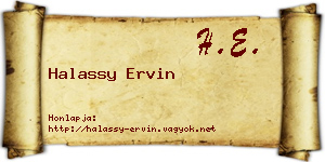 Halassy Ervin névjegykártya